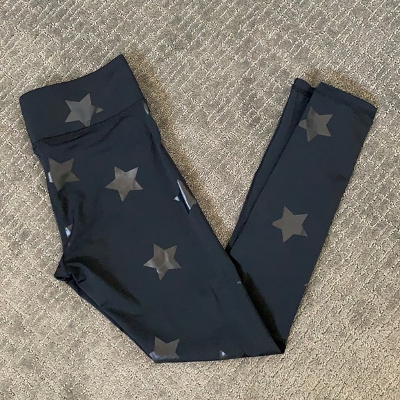 TEREZ black tonal star foil uplift leggings - Picture 1 of 5
